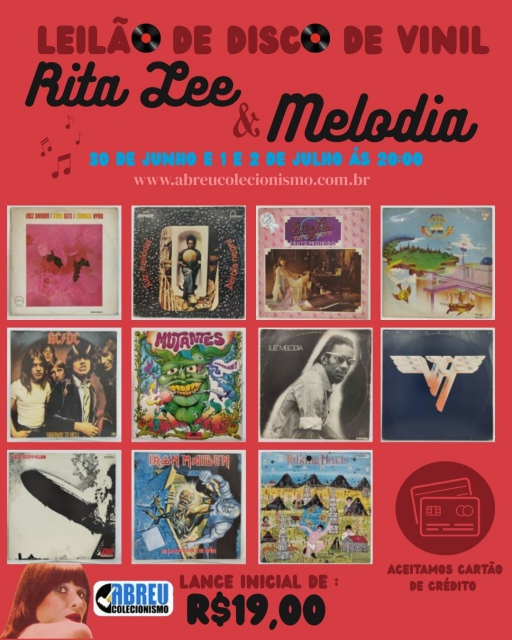 1610LEILÃO DISCOS DE VINIL ESPECIAL RITA LEE e LUIZ MELODIA