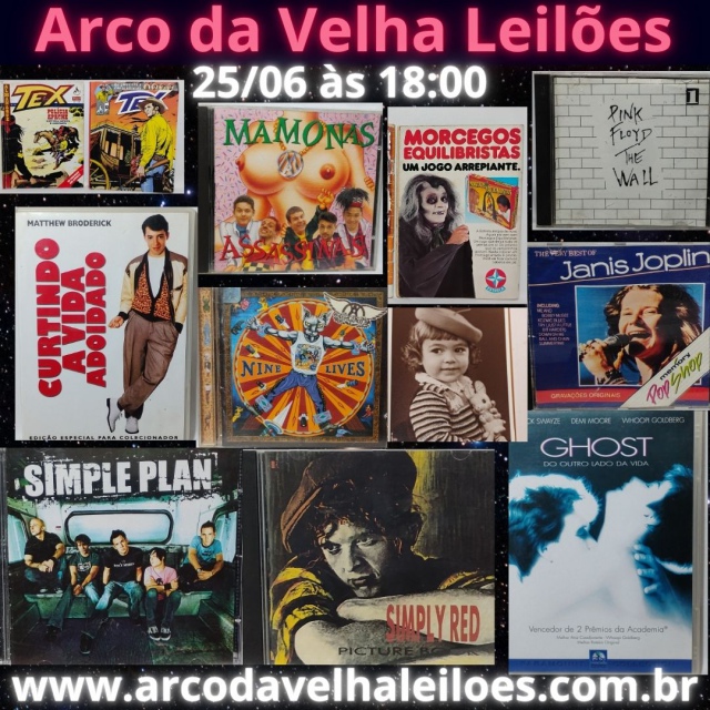 LEILÃO DE  HQS, REVISTAS, LPS, LIVROS, FITAS VHS , CDs E OUTROS ...25/06/25.