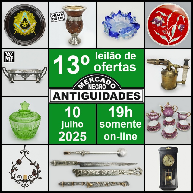 13º Leilão de Ofertas da Mercado Negro Antiguidades cultura gaúcha, colecionismo, vintage, etc