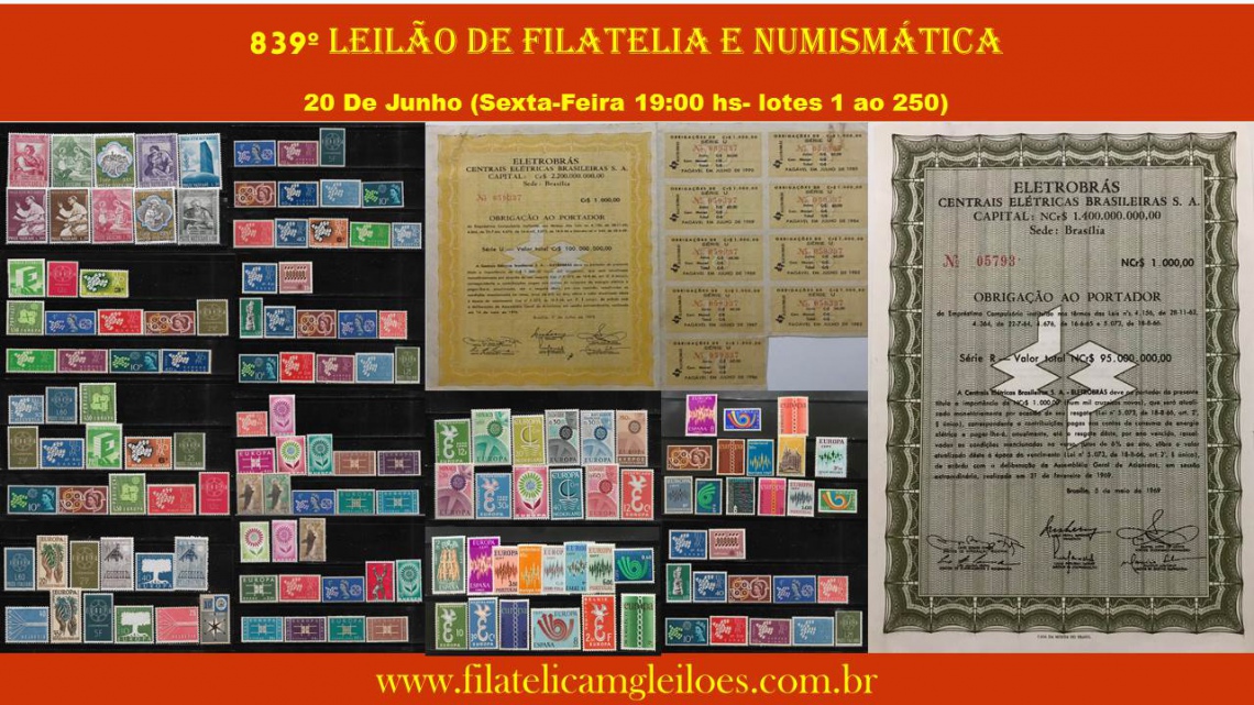 838º Leilão de Filatelia e Numismática