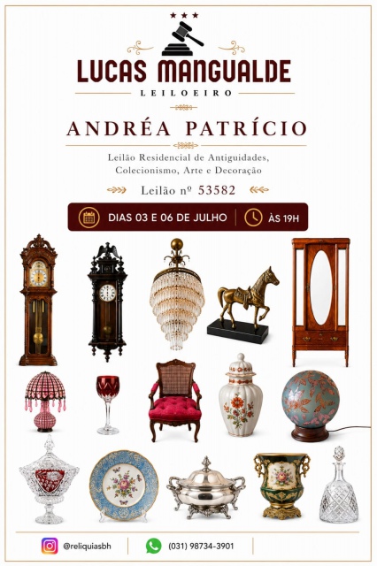 LEILÃO RESIDENCIAL DE ANTIGUIDADES, COLECIONISMO, ARTE E DECORAÇÃO
