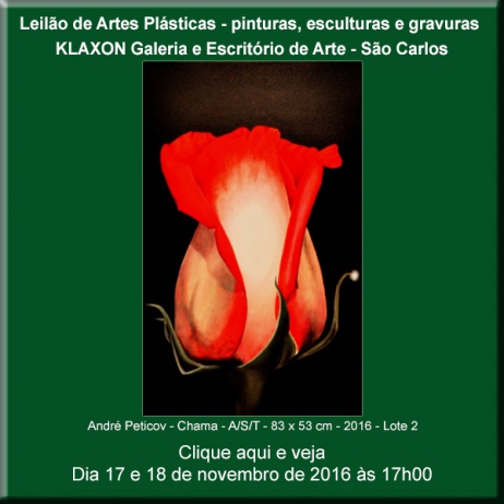 Leilão de Arte Plásticas - Arte e Antiguidades - São Carlos - 17 e 18/11/2016