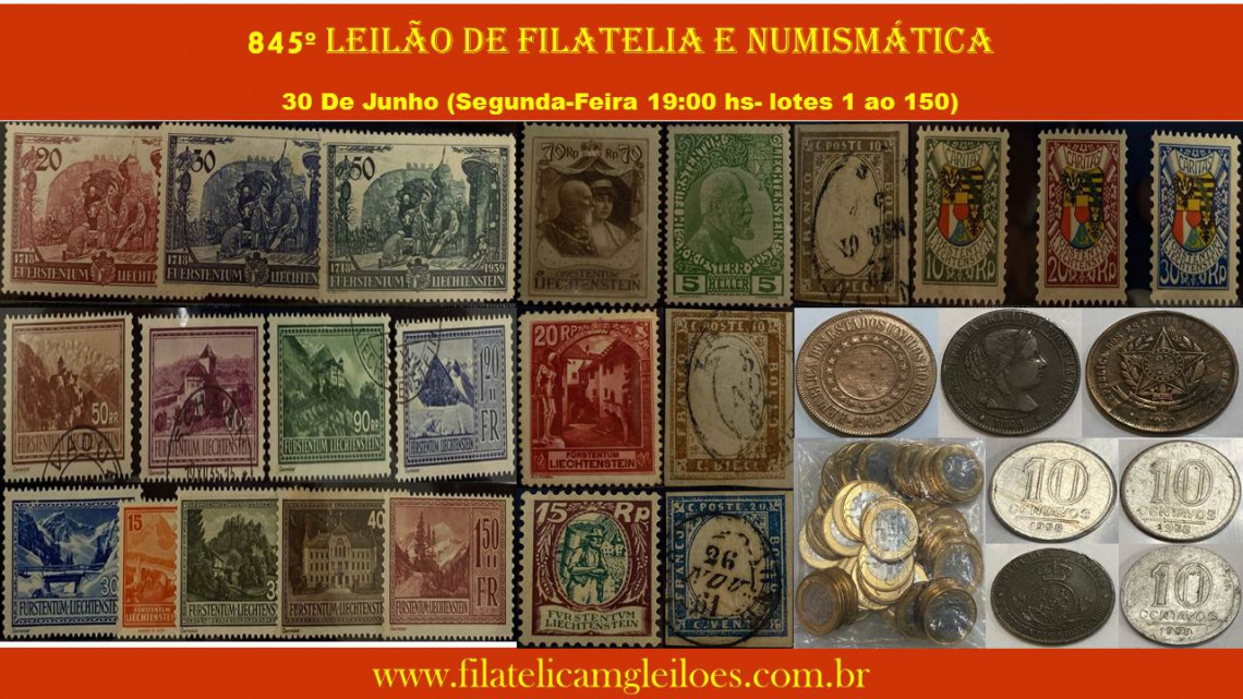 845º Leilão de Filatelia e Numismática