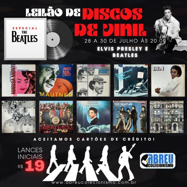 165º -LEILÃO ESPECIAL BEATLES E ELVIS - DISCOS DE VINIL