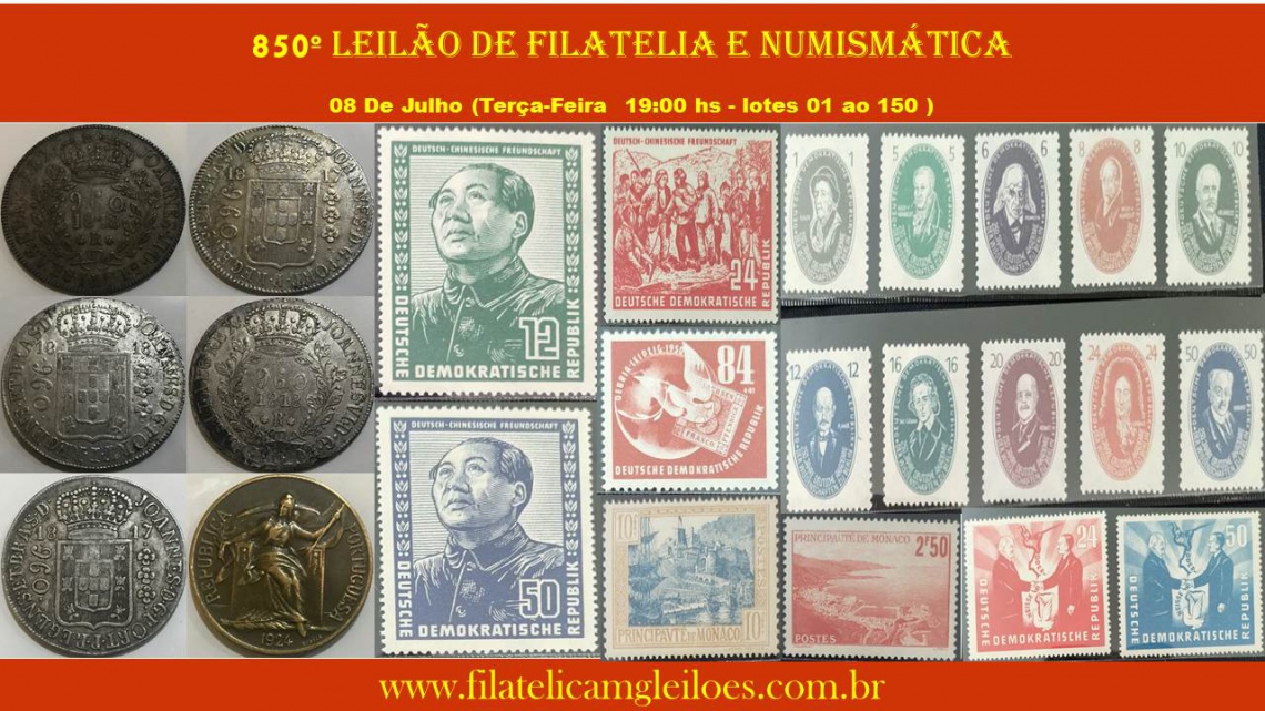 850º Leilão de Filatelia e Numismática