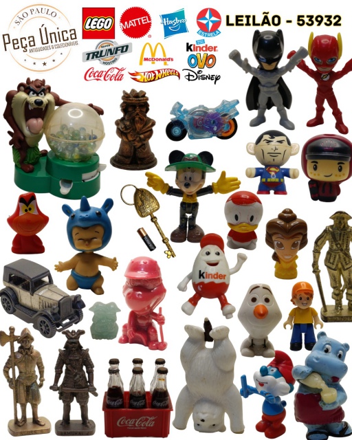 LEILÃO DE KINDER OVO -COCACOLA - McDONALDS - LEGO - DISNEY -PROMOCIONAIS...