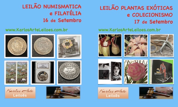 LEILÃO DE NUMISMÁTICA, FILATELIA,  DVDs e COLECIONÁVEIS, Setembro 2025