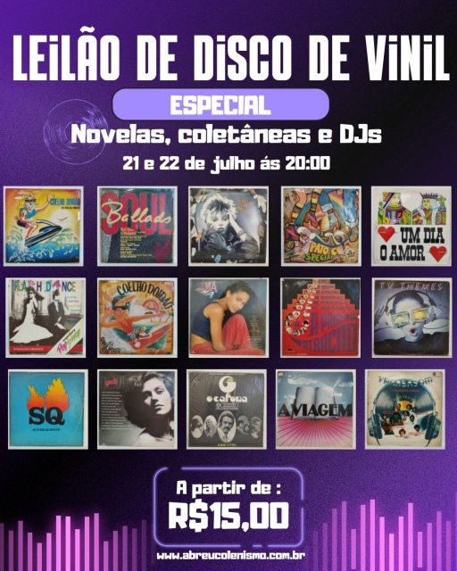 164º - LEILÃO DISCOS DE VINIL DE NOVELAS, COLETÂNEAS E DJS