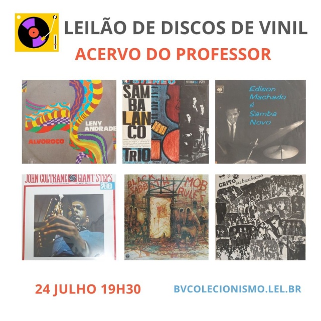 26º LEILÃO DE DISCOS DE VINIL, ACERVO DO PROFESSOR: MPB, JAZZ, ROCK: NACIONAIS E IMPORTADOS