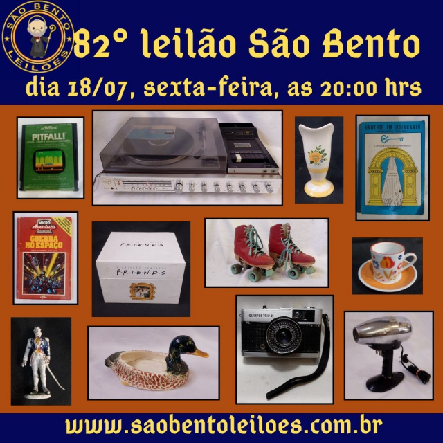 82º leilão SÃO BENTO de colecionismo, games, livros e antiguidades