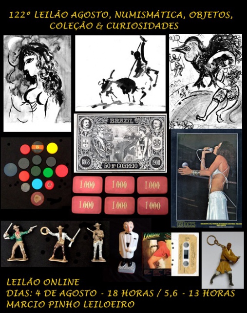 122º LEILÃO AGOSTO - NUMISMÁTICA, OBJETOS, COLEÇÃO E CURIOSIDADES