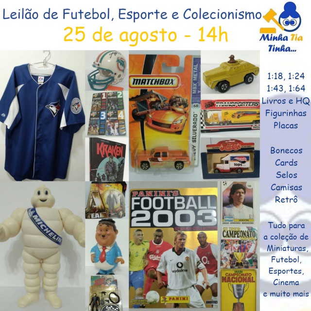 Leilão de Futebol, Esporte e Colecionismo - Miniaturas, Figurinhas, Cinema, Geek, HQs, Livros e mais