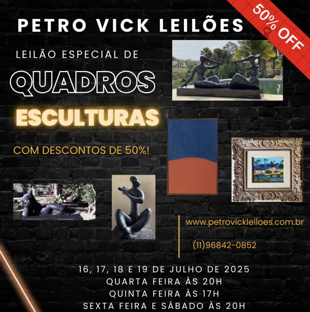 LEILÃO ESPECIAL DE QUADROS E ESCULTURAS
