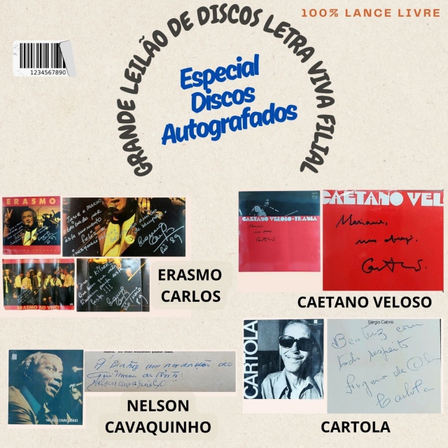 GRANDE LEILÃO DE DISCOS LETRA VIVA FILIAL - ESPECIAL DISCOS AUTOGRAFADOS
