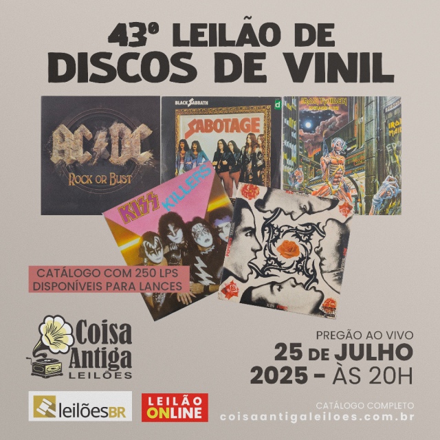 43º LEILÃO DE DISCOS DE VINIL - ROCK, JAZZ, MPB - IMPORTADOS E NACIONAIS