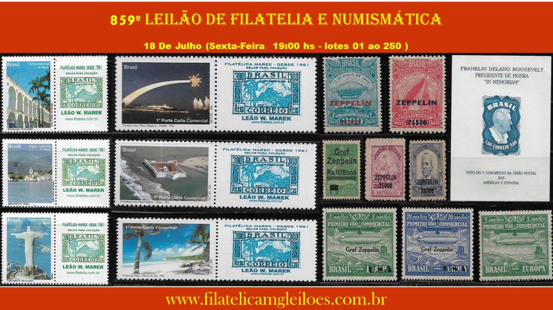 859º Leilão de Filatelia e Numismática