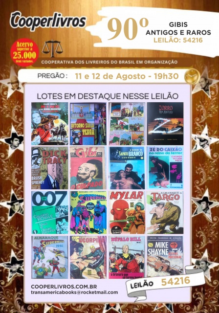 89º Leilão de Gibis Antigos e Raros, Livros Raros, Revistas e discos