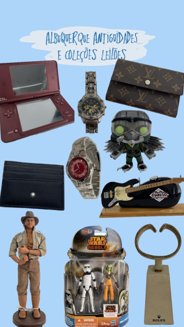 LEILÃO DE ANTIGUIDADES, COLECIONISMO, BRINQUEDOS, CANETAS, MILITARIA E RELÓGIOS