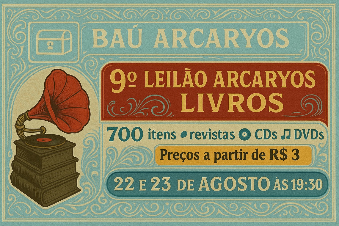 9º (54) Leilão Especial Baú Arcaryos por Arcaryos Livros + Peças
