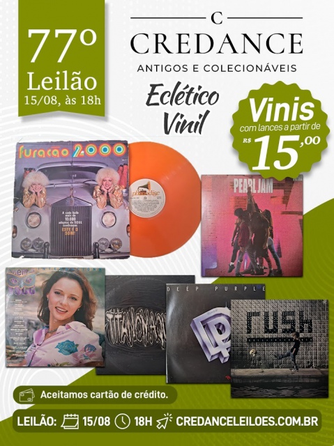 77º Leilão Credance Antigos e Colecionáveis -ECLÉTICO VINIL