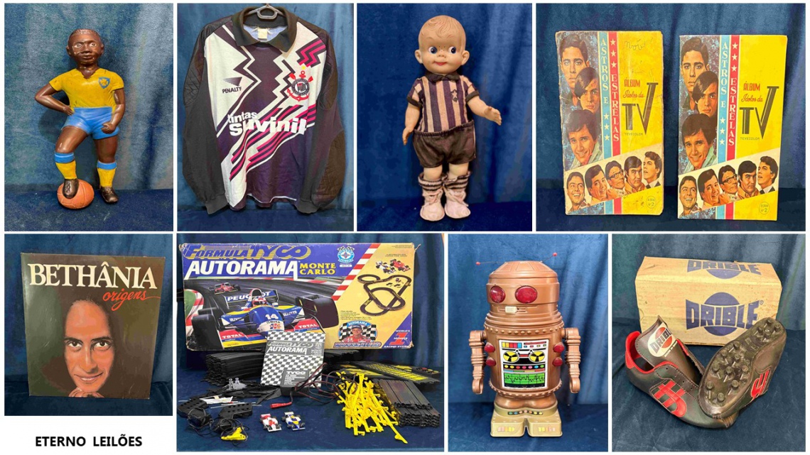 LEILÃO DE DISCOS DE VINIL, FUTEBOL, REI PELÉ E BRINQUEDOS ANTIGOS