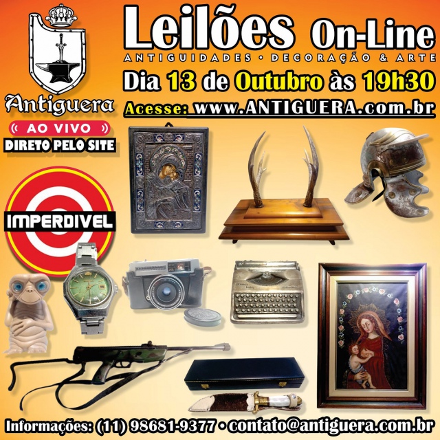 LEILÃO ANTIGUIDADES, COLECIONISMO, DESIGN, DECORAÇÃO & ARTE |QUARTA-FEIRA | 13/08/2025 |20h0|