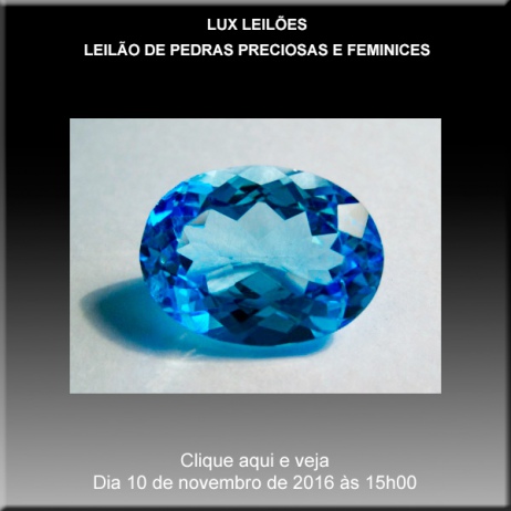 LUX LEILÕES - Leilão de Pedras Preciosas e Feminices - 10/11/2016