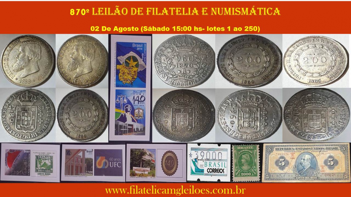 870º Leilão de Filatelia e Numismática
