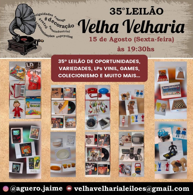 35º LEILÃO DE OPORTUNIDADES, VARIEDADES, LPs VINIL, GAMES, COLECIONISMO E MUITO MAIS...