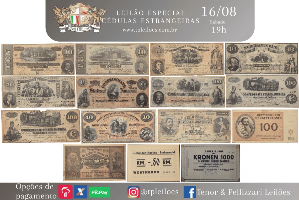 LEILÃO ESPECIAL - CÉDULAS ESTRANGEIRAS