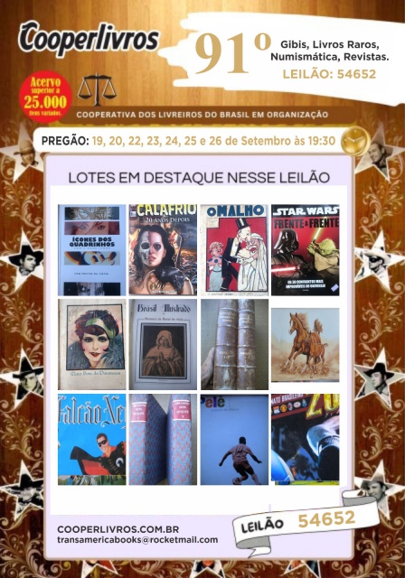 90º  Leilão de Gibis, Livros Raros, Numismática, revistas