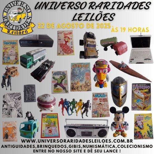 12º Leilão de Brinquedos, Gibis, Antiguidades, Discos, Numismática, Livros, Coleções e Curiosidades