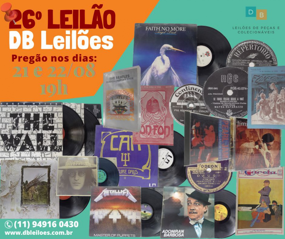 26º Leilão de Cultura e Música DB Leilões (Discos, publicações e mais!)