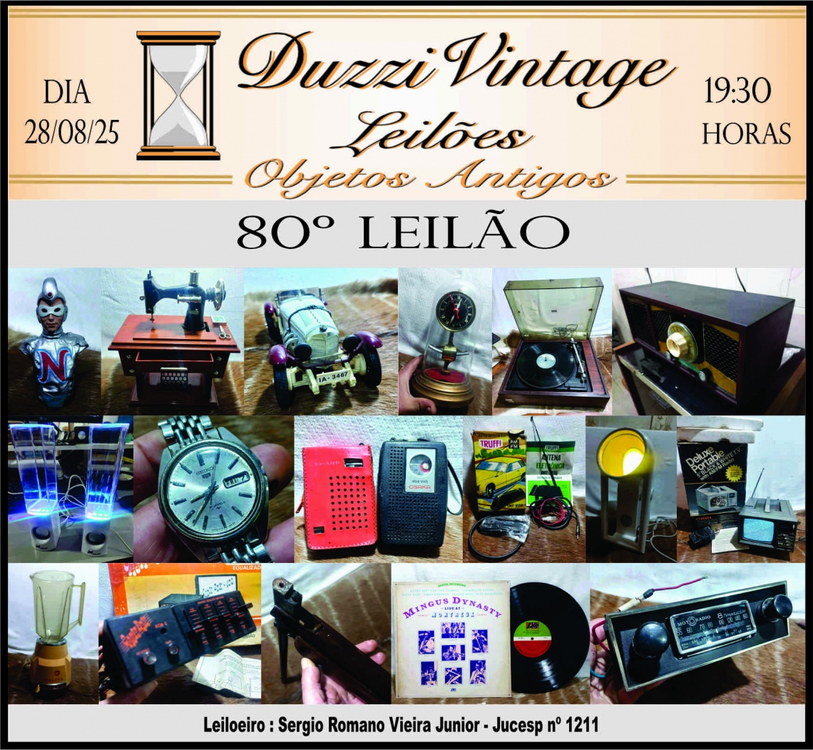 80º LEILÃO DUZZI VINTAGE - Som - Colecionismo - Equipamentos e muito mais!