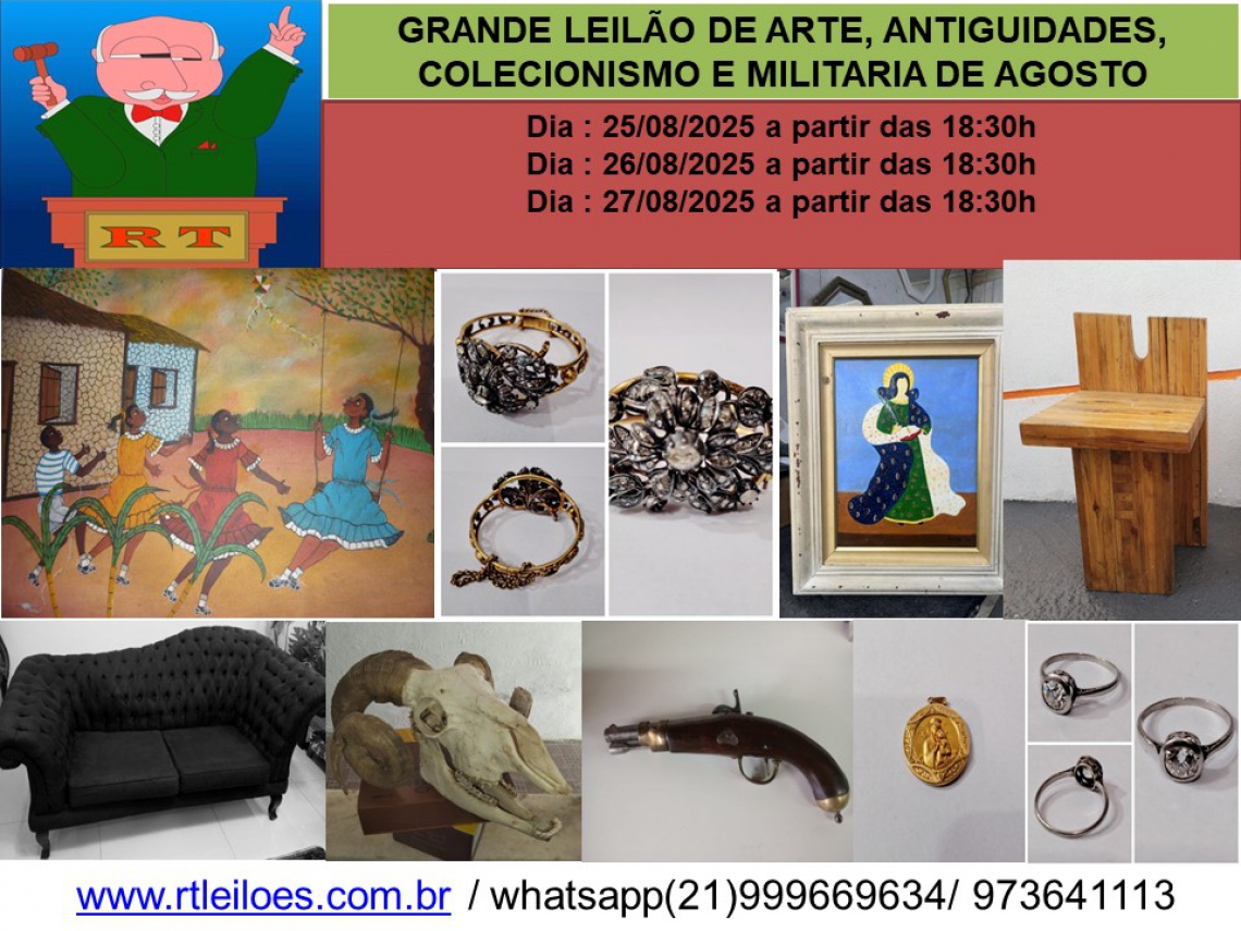 LEILÃO DE ARTE , ANTIGUIDADES, COLECIONISMO E MILITARIA