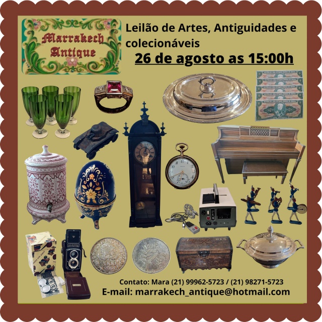 LEILÃO DE ARTE , ANTIGUIDADES  E COLECIONÁVEIS MARRAKECH ANTIQUE.