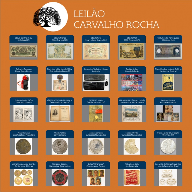 Leilão Carvalho Rocha - Numismática, Colecionismo e Livros