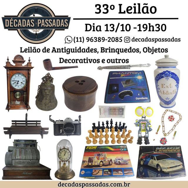 33º Leilão de Antiguidades, Brinquedos, Objetos Decorativos e outros
