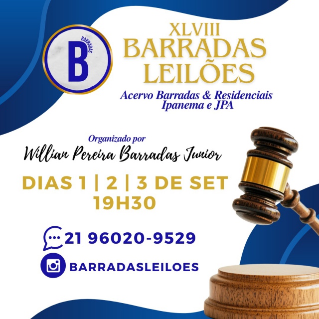 XLVIII - Barradas Leilões - Acervo Barradas & Residenciais - Ipanema e JPA