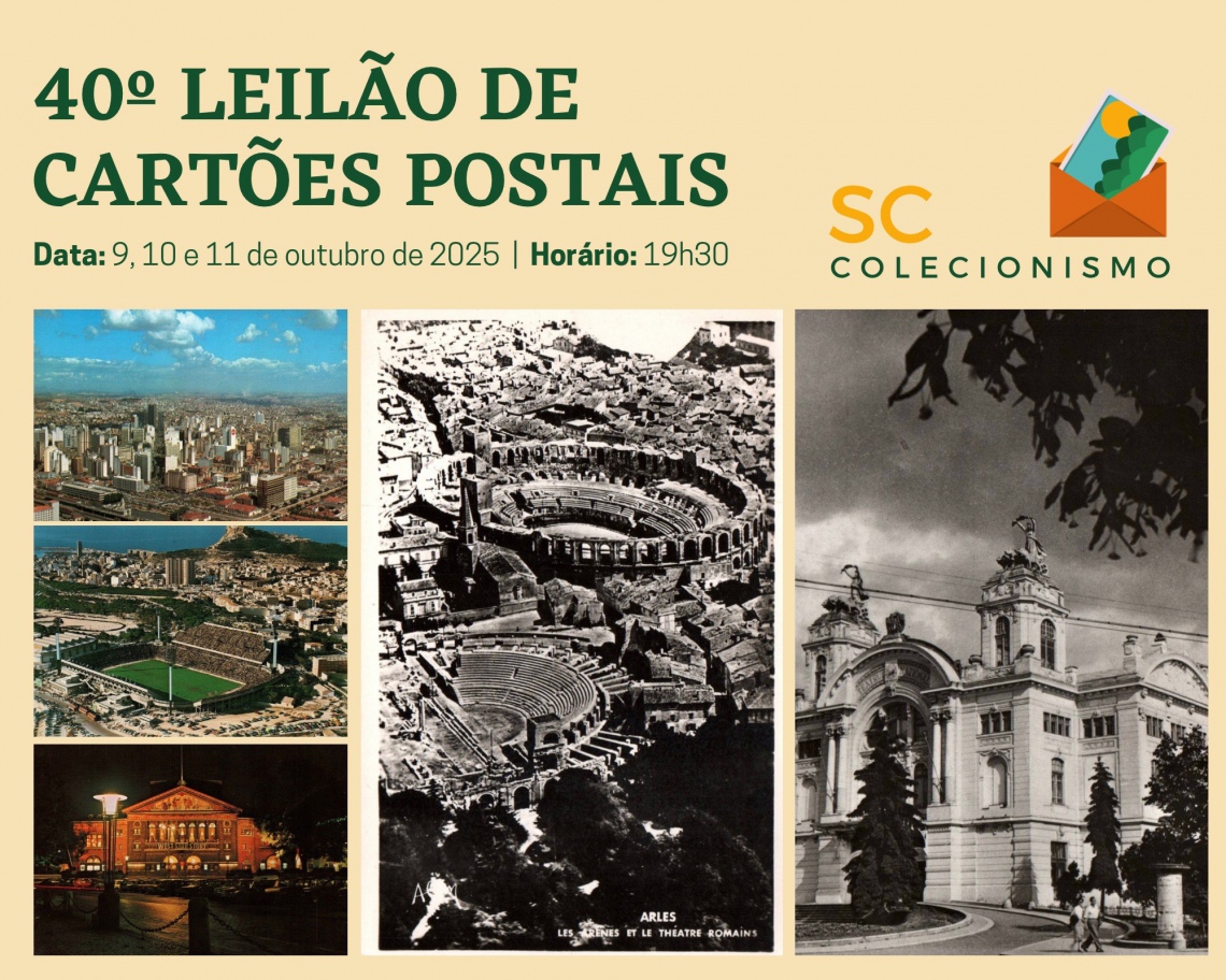 LEILÃO CARTÕES POSTAIS