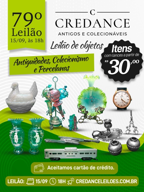 79º Leilão Credance Antigos e Colecionáveis  Antiguidades - Colecionismo - Porcelanas
