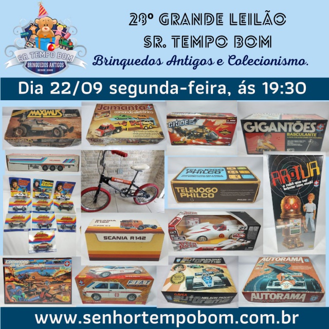 28º GRANDE LEILÃO DE BRINQUEDOS E COLECIONÁVEIS.