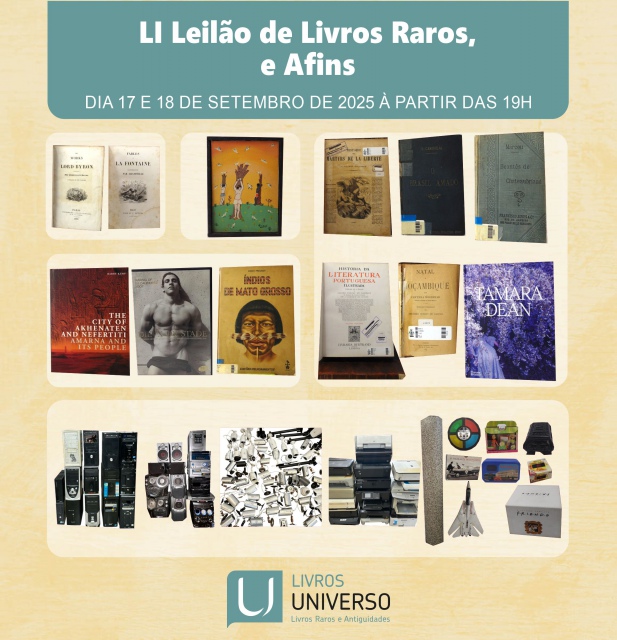 LI LEILÃO DE LIVROS RAROS, BRINQUEDOS E OBJETOS ANTIGOS