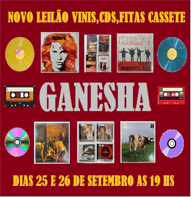 LEILÃO VINIS,CDS,E FITAS CASSETE GANESHA JAZZ,BLUES,MPB,ROCK,POP E VELHA GUARDA