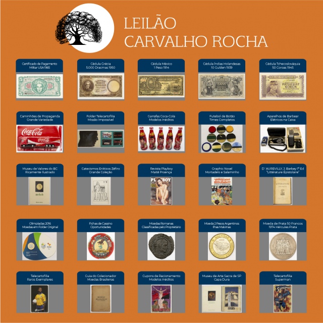 Leilão Carvalho Rocha - Numismática, Colecionismo e Livros