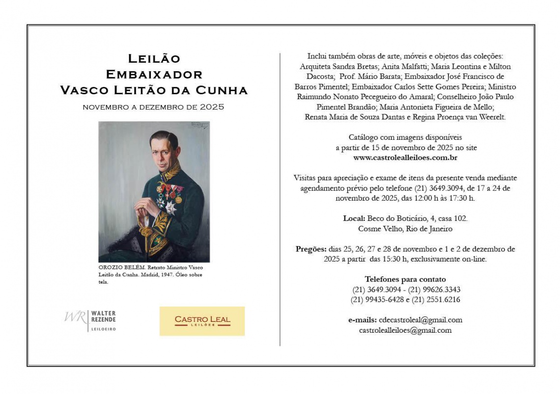 LEILÃO EMBAIXADOR VASCO LEITÃO DA CUNHA