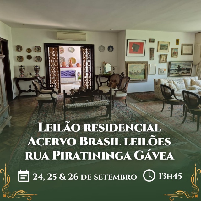 Leilão residencial Acervo Brasil na rua Piratininga Gávea