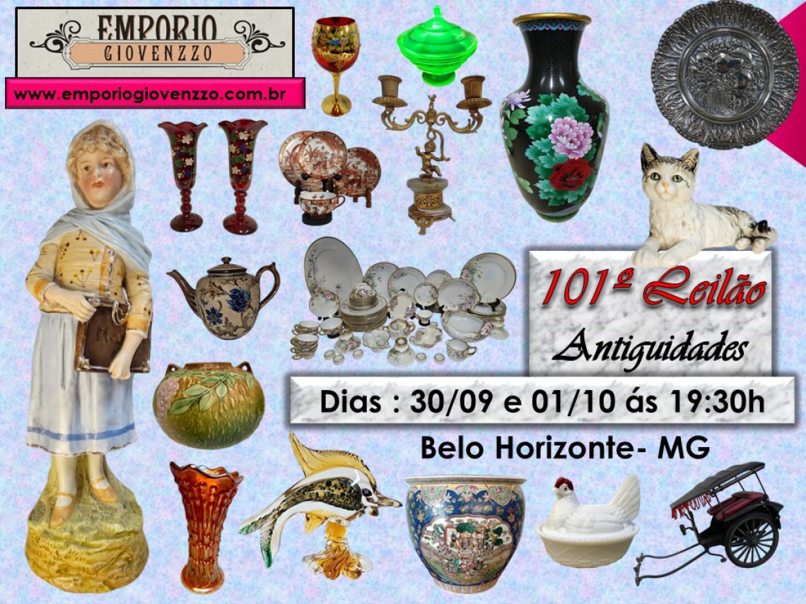 101 º LEILÃO DE TUDO UM POUCO - MG - ARTES, ANTIGUIDADES, MÓVEIS e AFINS