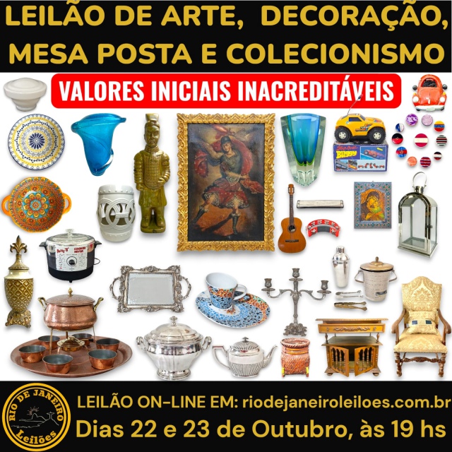 LEILÃO DE ARTE, DECORAÇÃO, MESA POSTA E COLECIONISMO
