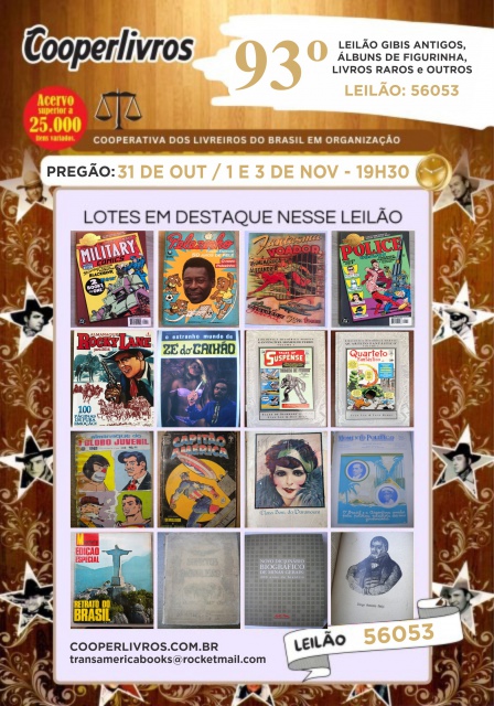 93º  LEILÃO GIBIS ANTIGOS, ÁLBUNS DE FIGURINHA, LIVROS RAROS